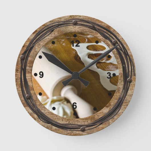 Ronde Horloge de Cuisine rustique (Recto)