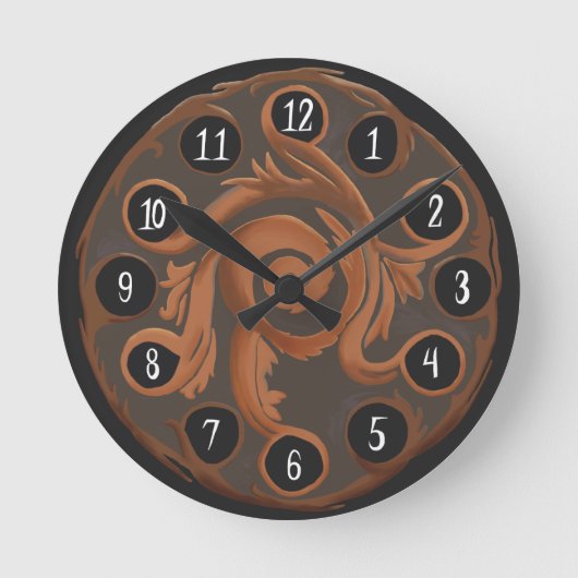Ronde Horloge de cuivre avec du charme (Recto)
