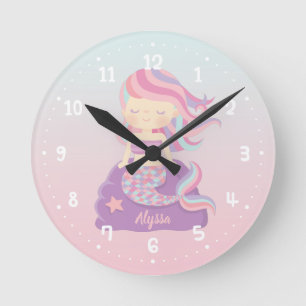 Ronde Horloge de décoration de chambre pour enfants Sirè