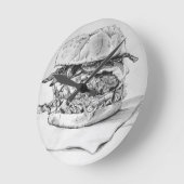 Ronde Horloge de dessin Burger (Angle)