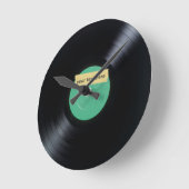 Ronde Horloge de disque vinyle (Angle)