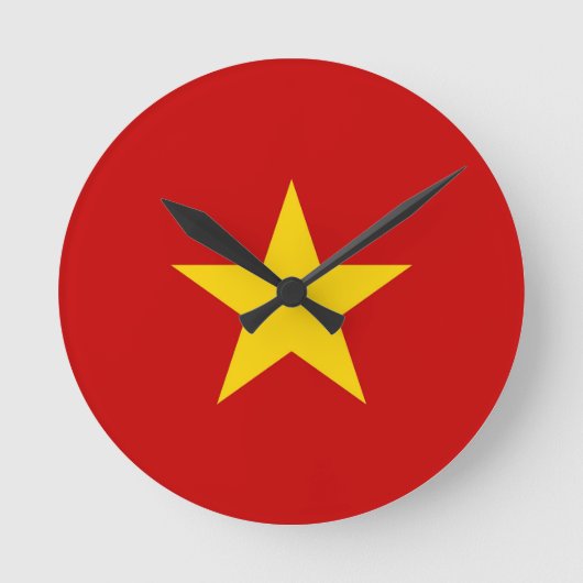 Ronde horloge de drapeau de pays du Vietnam (Recto)