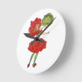 Ronde horloge de fleur de géranium rouge (Angle)