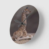 Ronde Horloge de girafe de bébé (Angle)