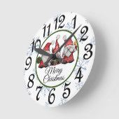 Ronde Horloge de gnome de Noël (Angle)