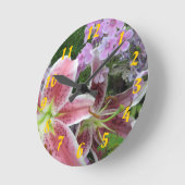 Ronde Horloge De Jolies Fleurs (Angle)