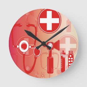 Ronde Horloge de kit de médecin et d'infirmière de jou