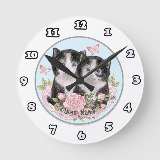 Ronde Horloge de Kittens trop mignonne (Recto)