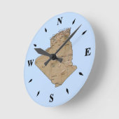 Ronde Horloge de la carte Algérie (Angle)