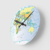 Ronde Horloge de la carte du monde est (Angle)