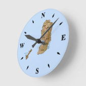 Ronde Horloge de la carte Palestine (Angle)
