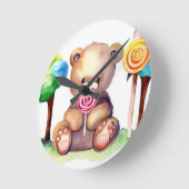 Ronde Horloge de la crèche à l'ours mou (Angle)