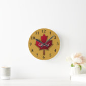 Ronde Horloge de la feuille d'érable du Canada (Maison)