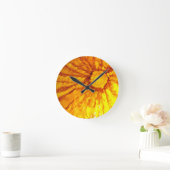 Ronde Horloge de la paroi du soleil de Tangerine (Maison)