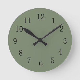 Ronde Horloge de la paroi verte du Camoflage