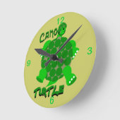 Ronde Horloge de la tortue Camo (Angle)