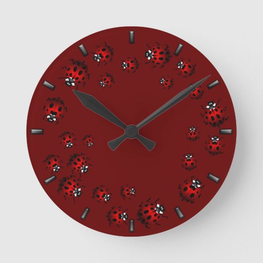 Ronde Horloge de Ladybug Cute Ladybug Ladybird Bug Wall (Recto)
