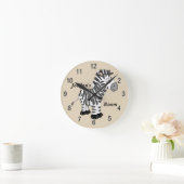 Ronde Horloge de l'enfant mignonne bébé Zebra (Maison)