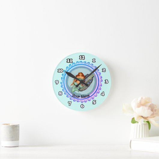 Ronde Horloge de leure de poisson de sirène (Maison)