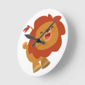 Ronde Horloge de Lion de dessin mignon (Angle)