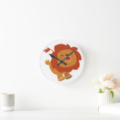 Ronde Horloge de Lion de dessin mignon (Maison)
