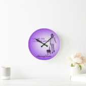 Ronde Horloge de marche de chien de fille (Maison)