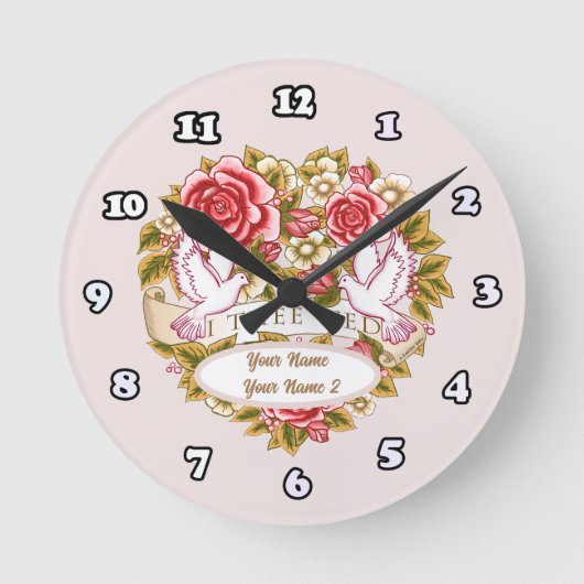 Ronde Horloge de mariage "Je t'épouse" (Recto)