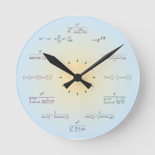 Ronde Horloge de maths (bleu-clair)