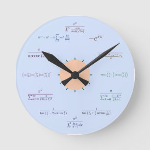 Ronde Horloge de maths (bleue)