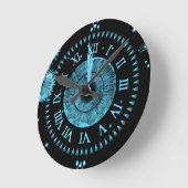 Ronde Horloge de minuit bleu clair (Angle)
