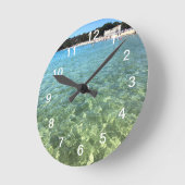 Ronde Horloge de mur d'eau tropicale (Angle)