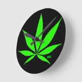 Ronde horloge de pakalolo de weedcore (Angle)
