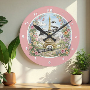 Ronde Horloge de Paris, Tour Eiffel, Rose, Art Français