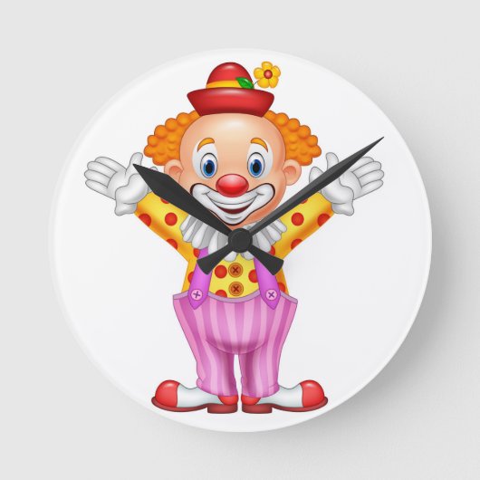 Ronde horloge de paroi avec clown (Recto)