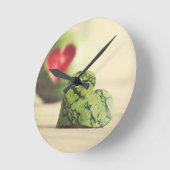 Ronde Horloge de pastèque "mangez votre coeur" (Angle)