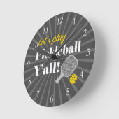 Ronde Horloge de Pickleball Jouons Cadeau Drôle pour Jou (Angle)