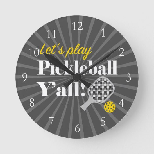 Ronde Horloge de Pickleball Jouons Cadeau Drôle pour Jou (Recto)