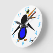 Ronde Horloge de pingouin Abstraite (Angle)