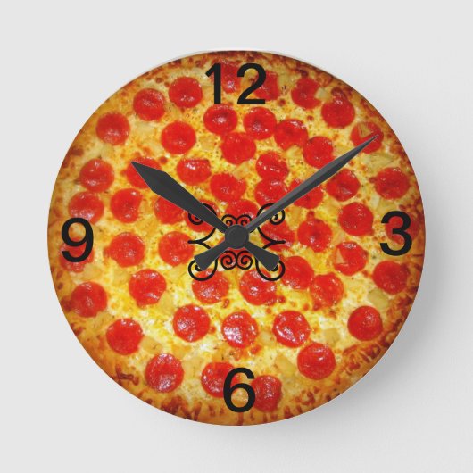 Ronde Horloge de pizza de pepperoni (Recto)