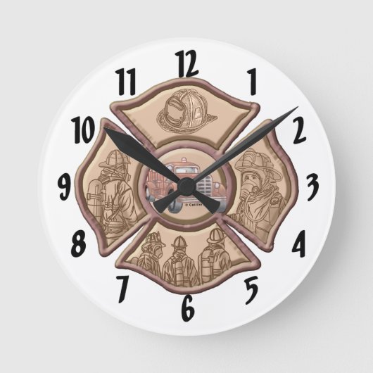 Ronde Horloge de pompier à croix de Malte (Recto)