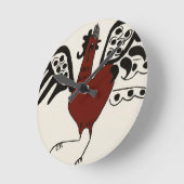 Ronde Horloge de poulet rouge (Angle)