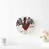 Ronde Horloge de poulet rouge (Maison)