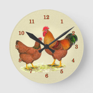 Ronde Horloge de poulets du New Hampshire