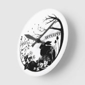 Ronde Horloge de silhouette de lièvres (Angle)