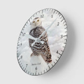 Ronde Horloge de Snowy Owl (Angle)