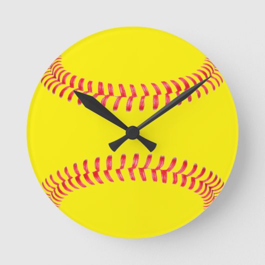 Ronde Horloge de softball personnalisée (Recto)