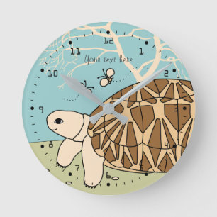Ronde Horloge de tortue birmane personnalisable