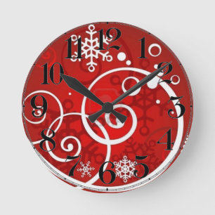 Ronde Horloge de tourbillonnement de vacances de neige