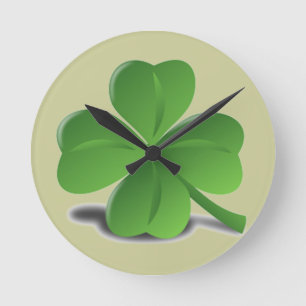 Ronde Horloge de trèfle de shamrock du jour de St