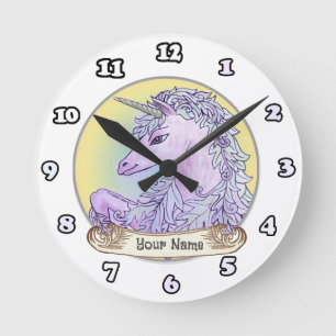 Ronde Horloge de Violet Unicorne